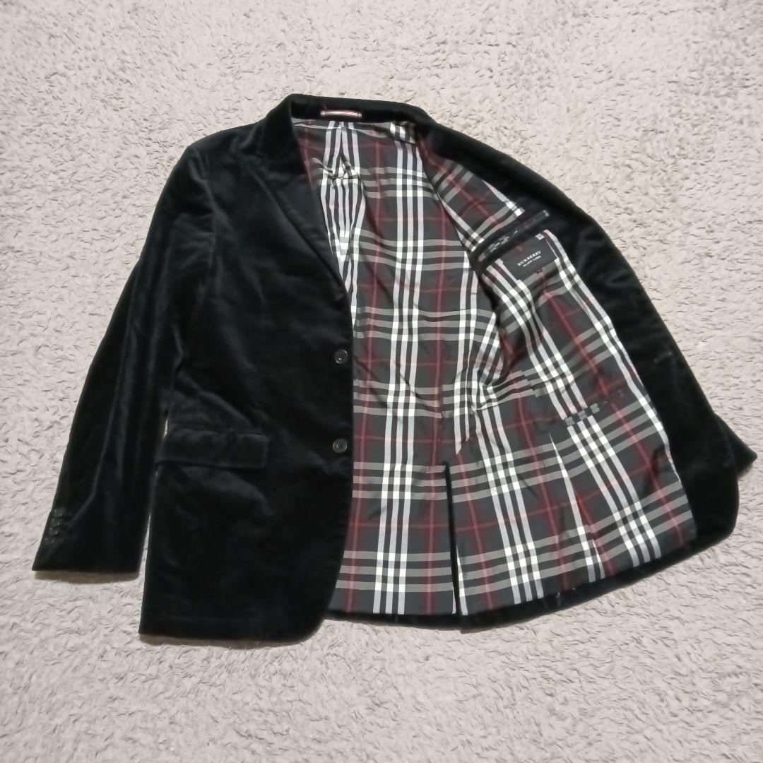 バーバリーブラックレーベル　L　ノバチェック　ベロアテーラードジャケット