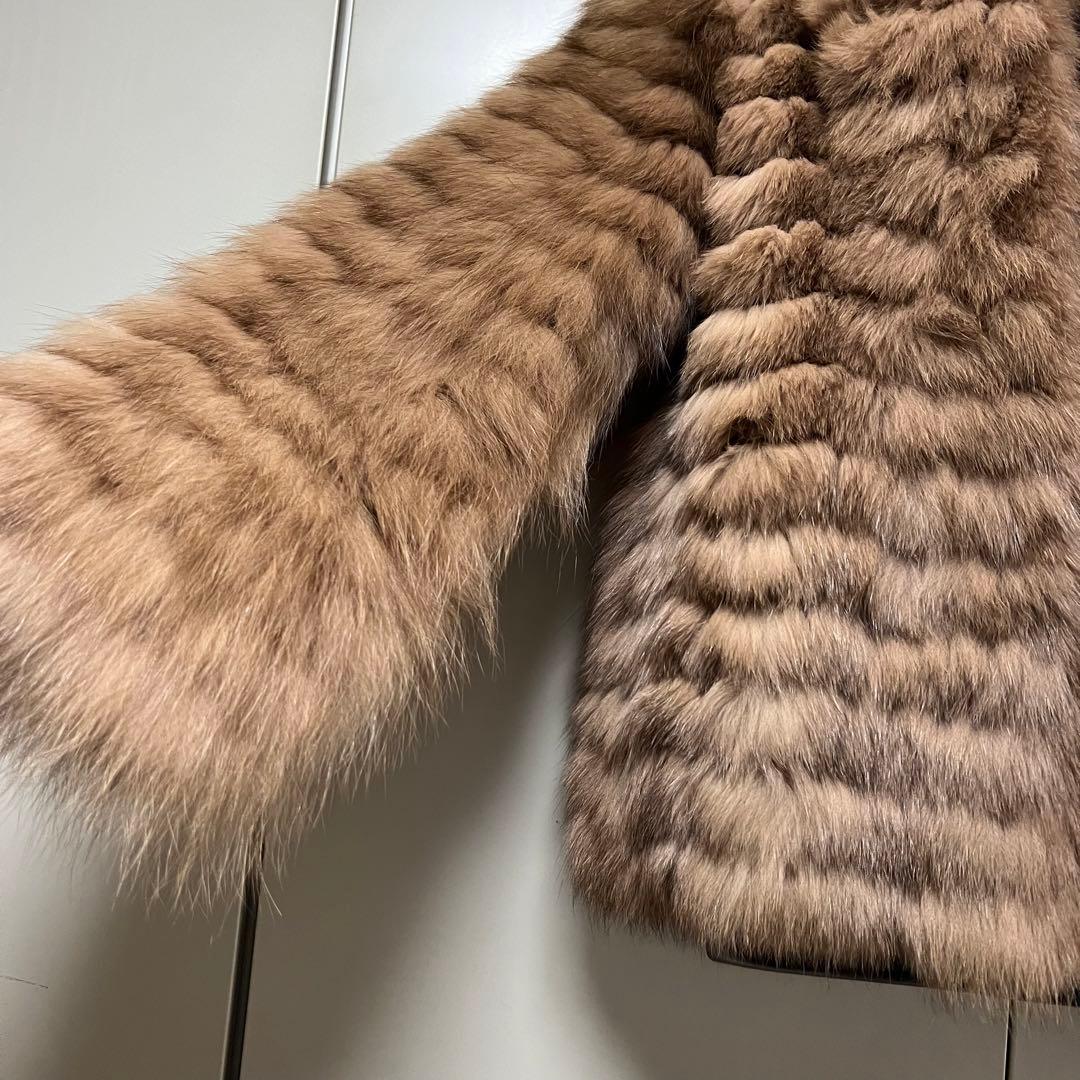 破格値お値下げ不可　本物ブルーフォックス毛皮ジャケットコート　定価36万タグ