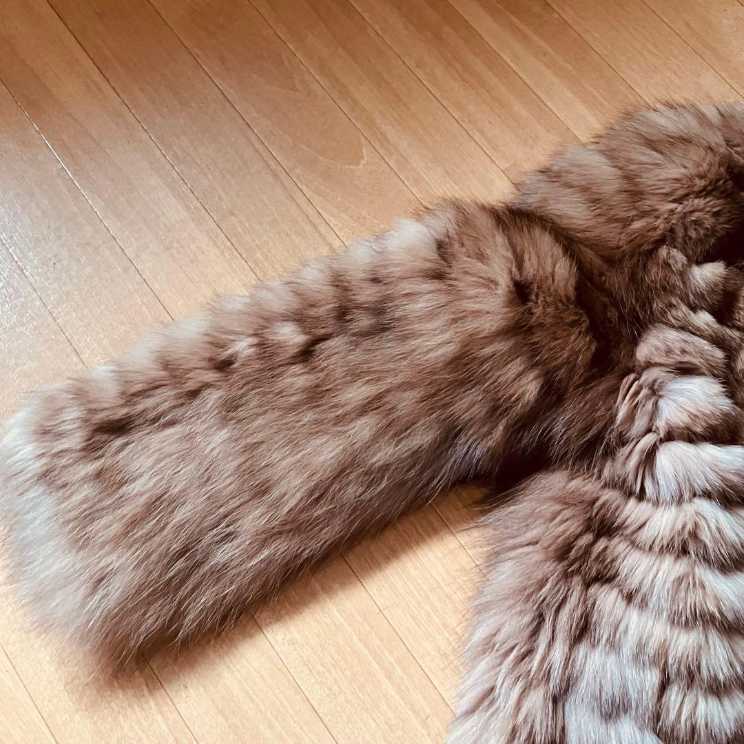 破格値お値下げ不可　本物ブルーフォックス毛皮ジャケットコート　定価36万タグ