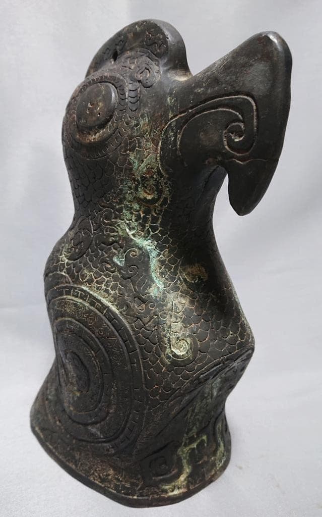 コレクター収集品　青銅　鳴物獣文　鳥形鐘