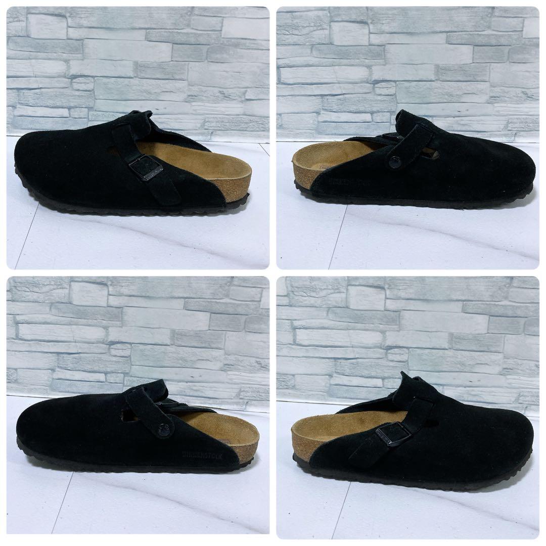 ビルケンシュトック ボストン サボサンダル スエード ソフトヘッド 黒 25