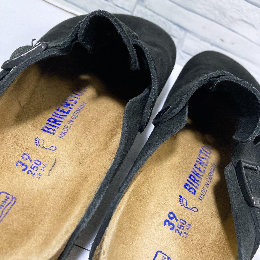 ビルケンシュトック ボストン サボサンダル スエード ソフトヘッド 黒 25