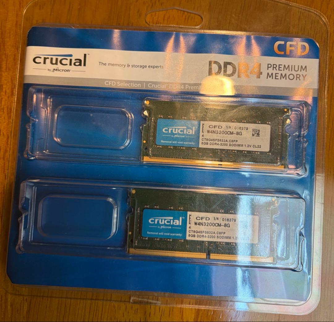 crucial DDR4 メモリー 8GB×2枚組
