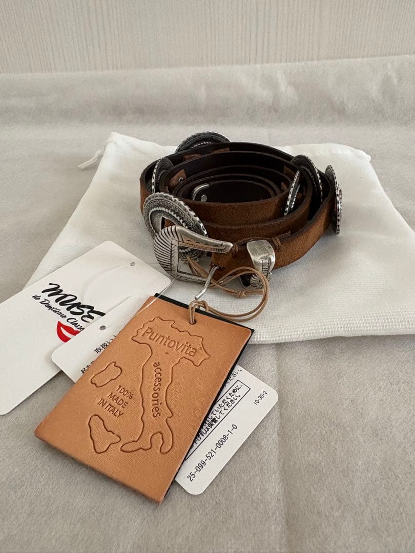新品未使用PUNTOVITAプントヴィータ CONCHOベルトコンチョSUEDE