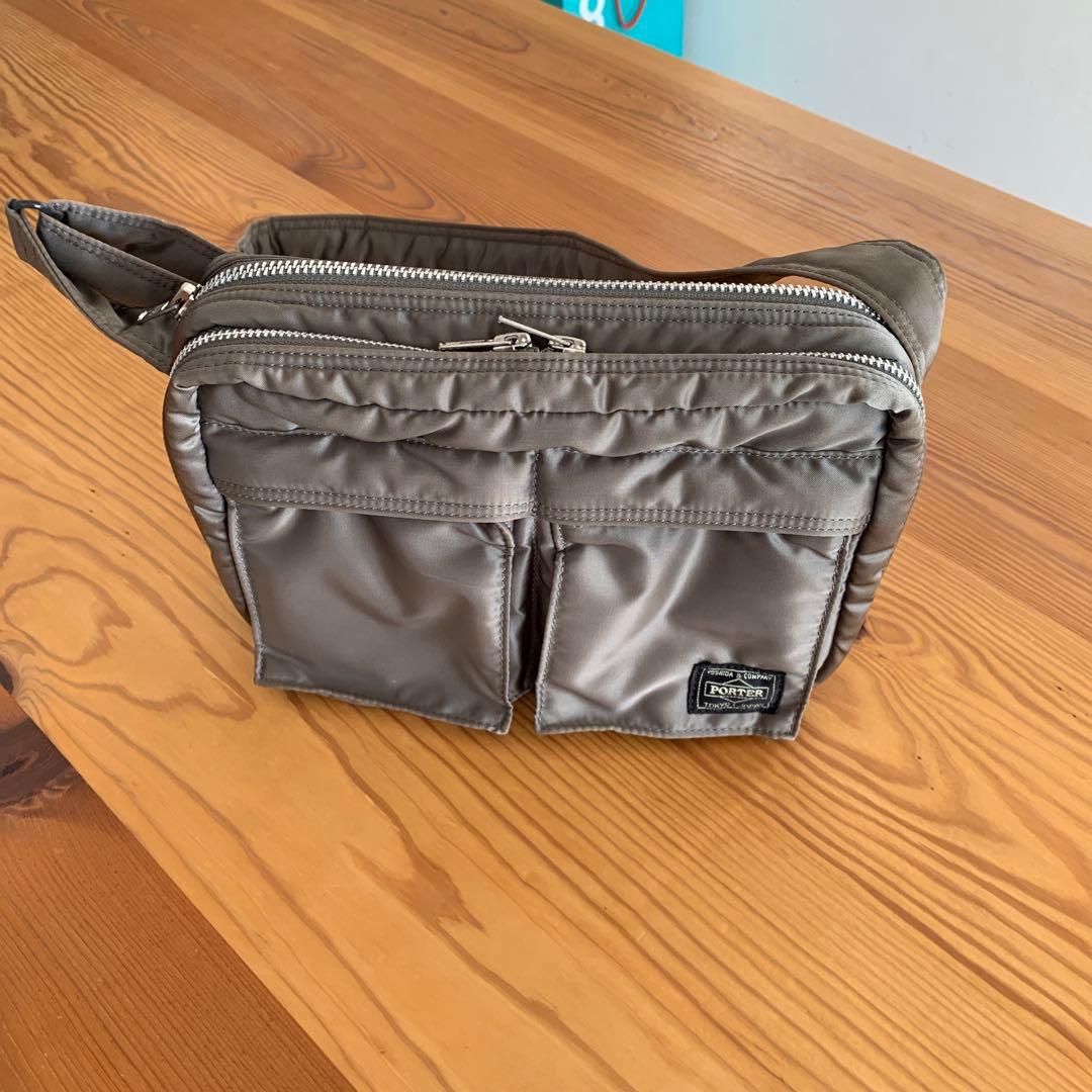 PORTER グレー ナイロン ショルダーバッグ