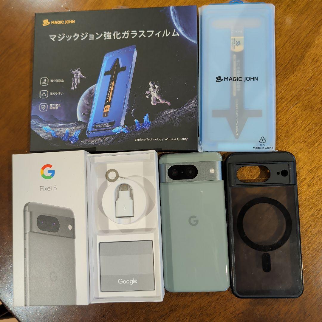 pixel8 本体+箱+フィルム+ケース+フィルム予備
