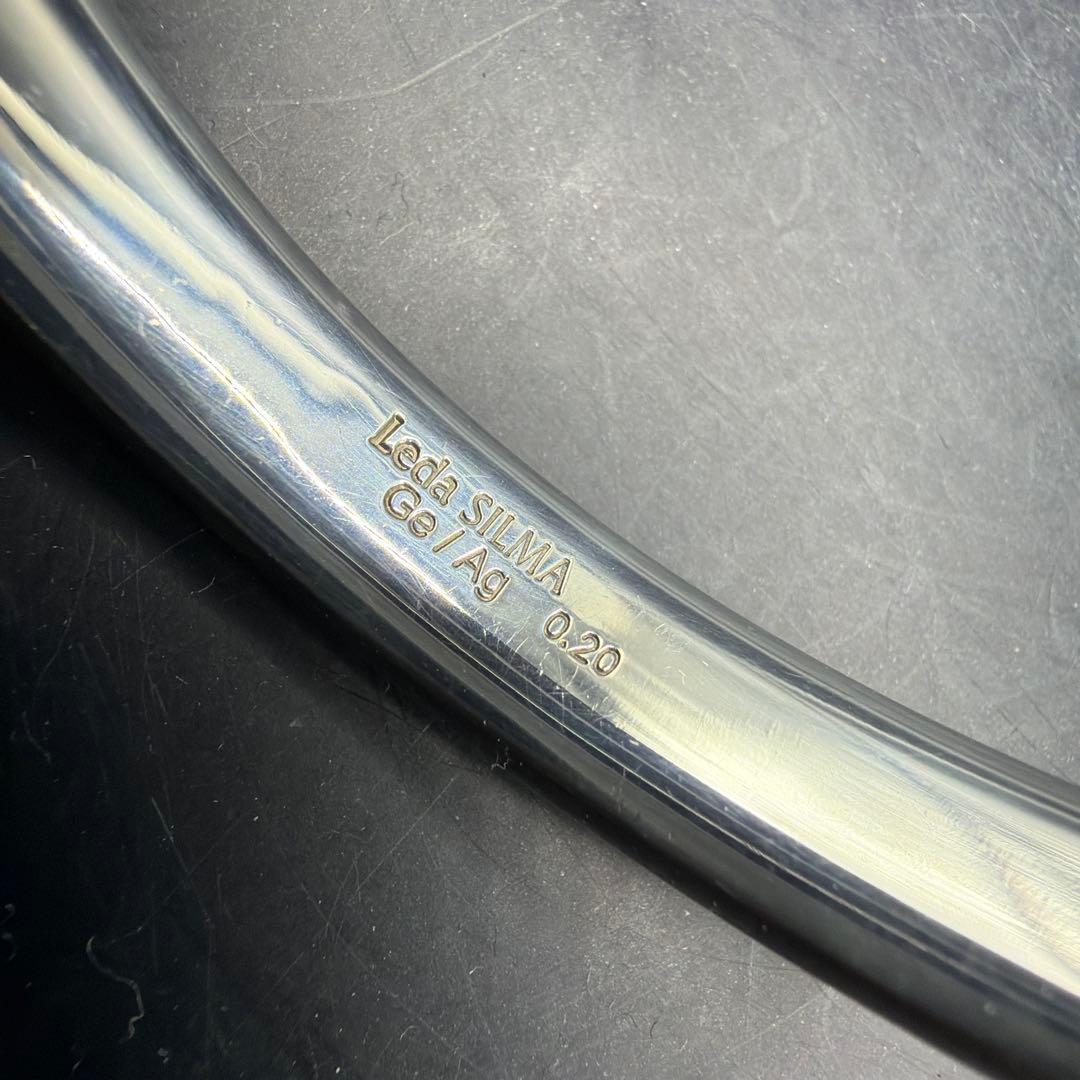 美品✨レダシルマ ゲルマニウム シルバー バングル ダイヤ 0.2ct