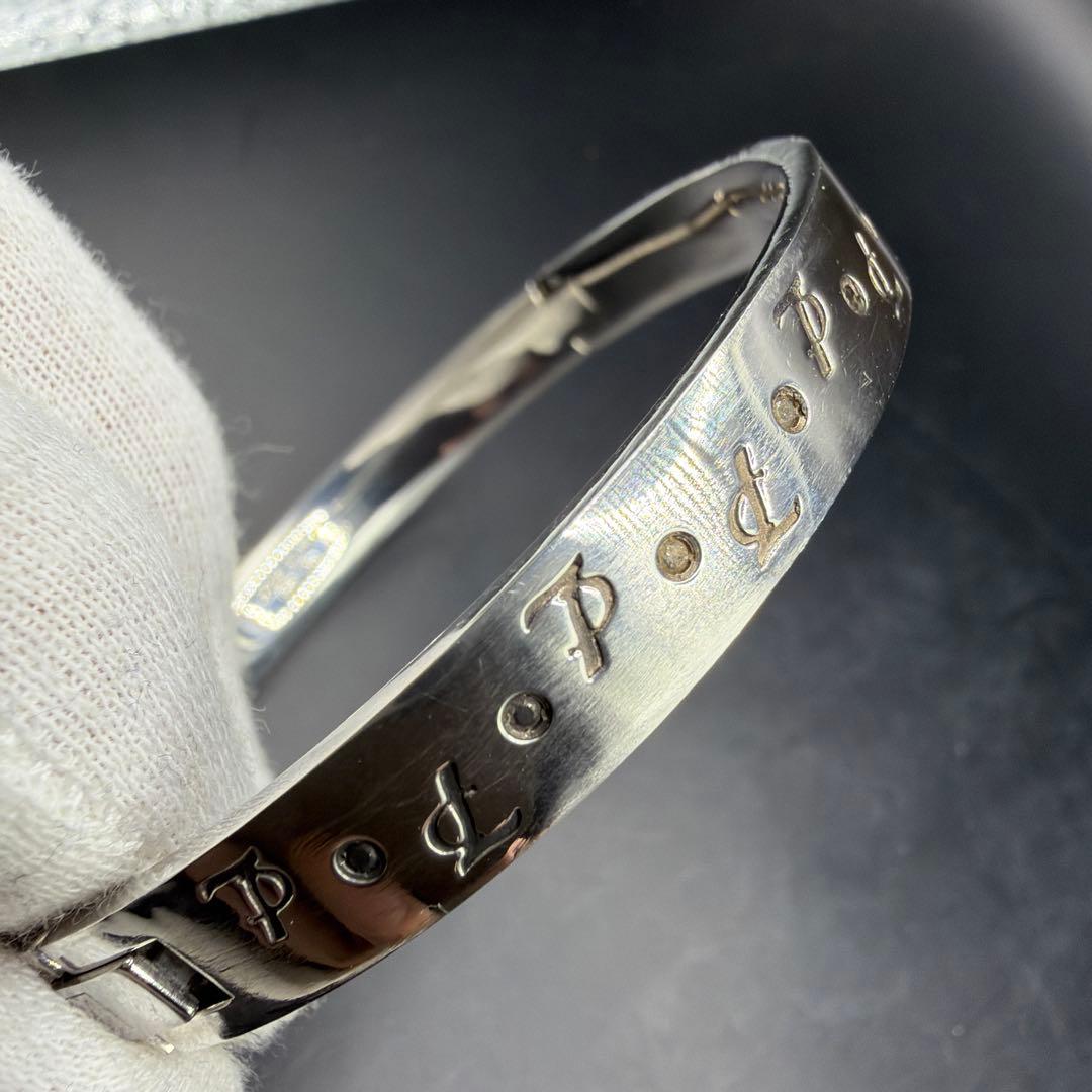 美品✨レダシルマ ゲルマニウム シルバー バングル ダイヤ 0.2ct