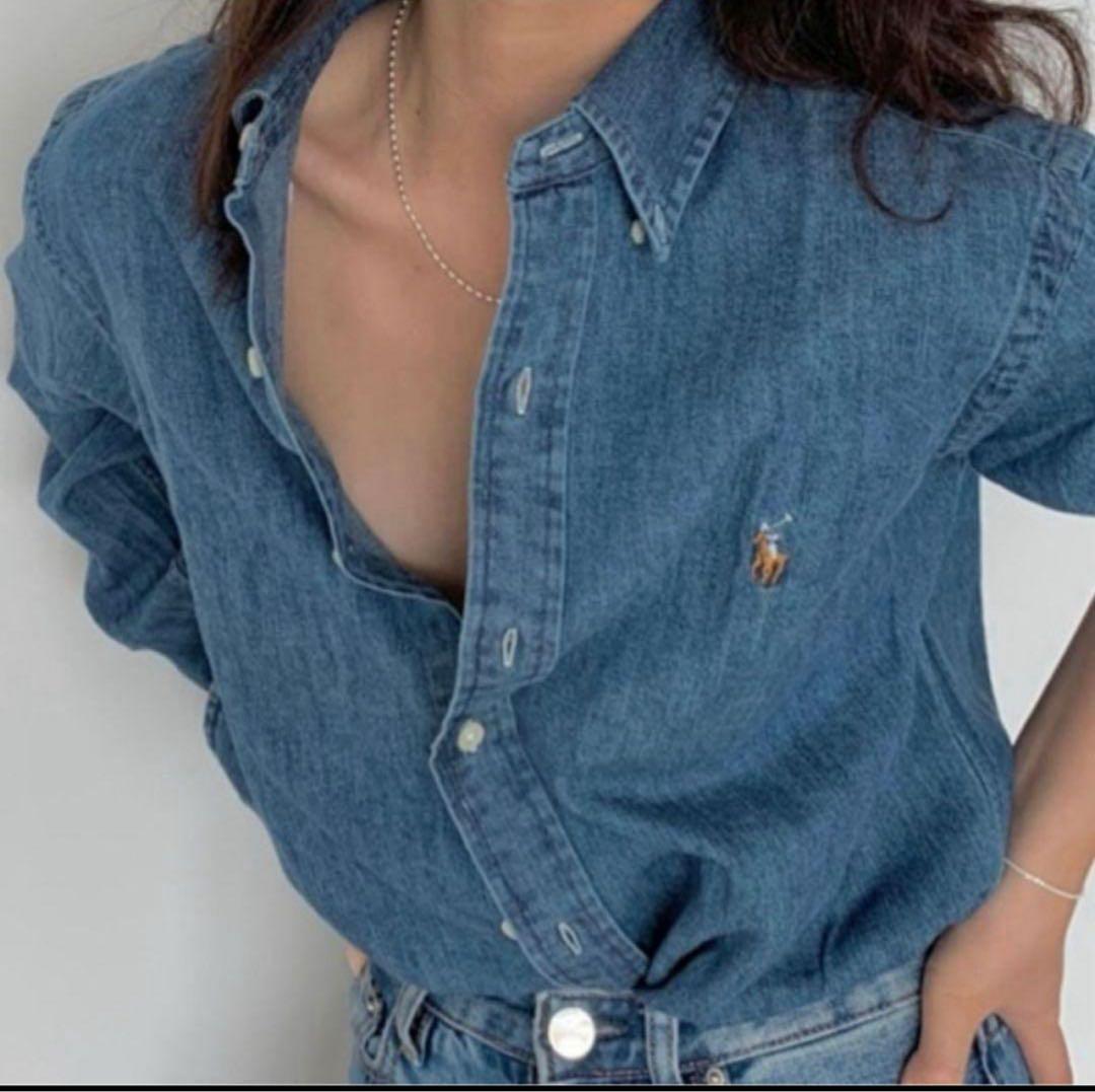 ラルフローレン デニム ダンガリー S カスタムフィット ボタンダウンシャツ