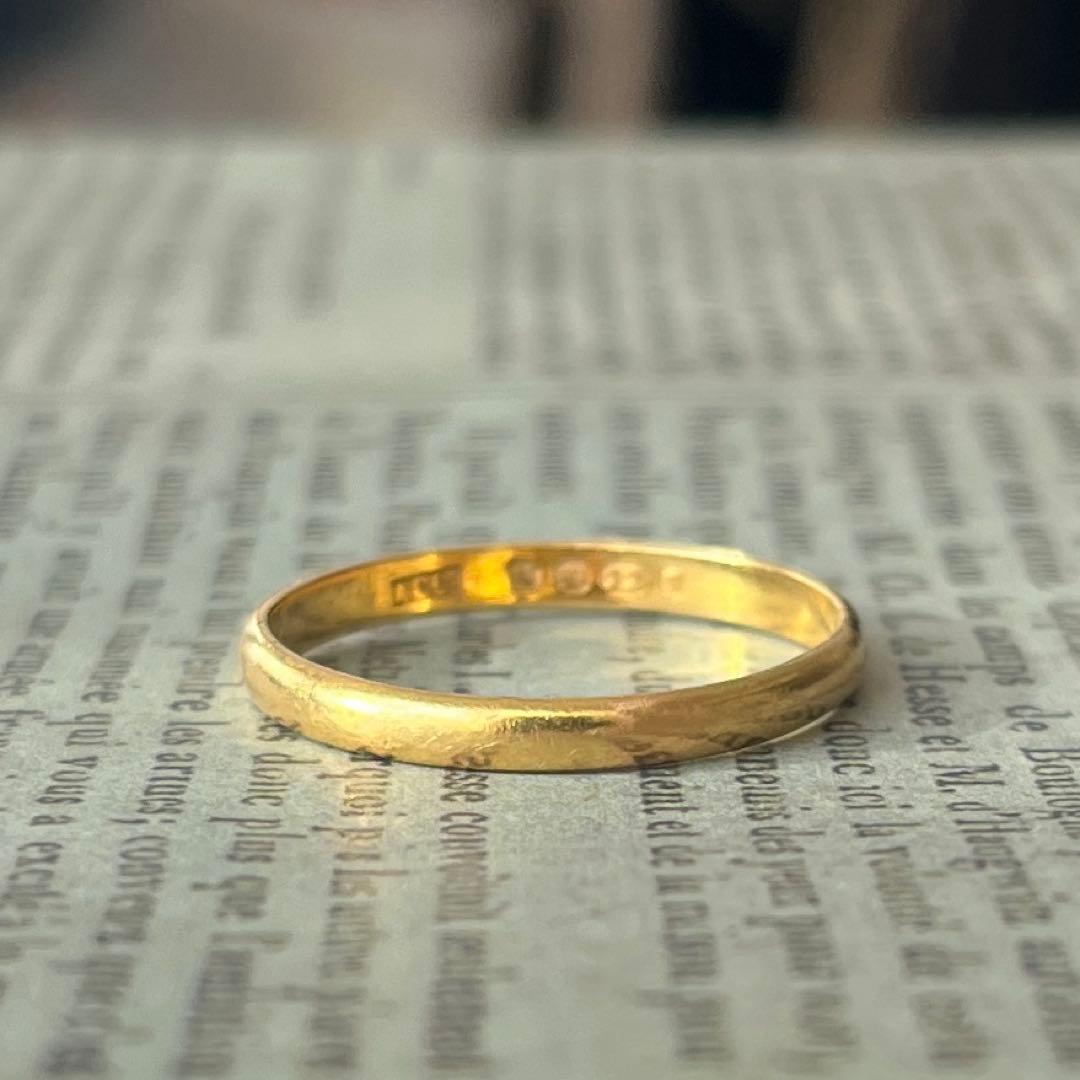 希少　イギリス　英国　アンティーク　22k 22金　バンドリング