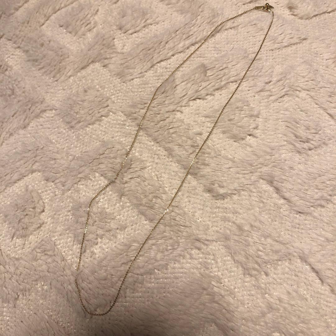 美品　agete【アガット】K10 ネックレスチェーン/スライドボール/50cm