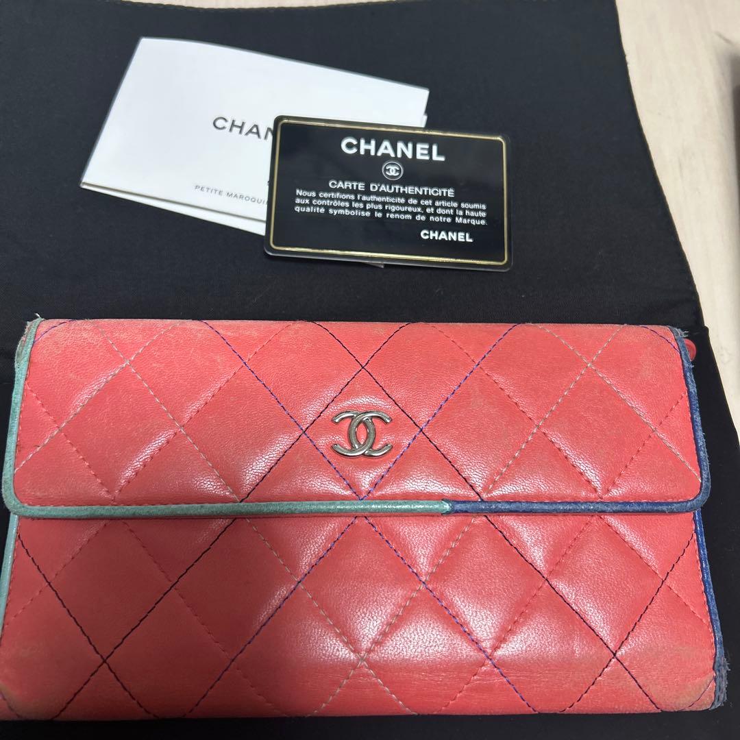 CHANEL ピンク 長財布 カードポケット4つ