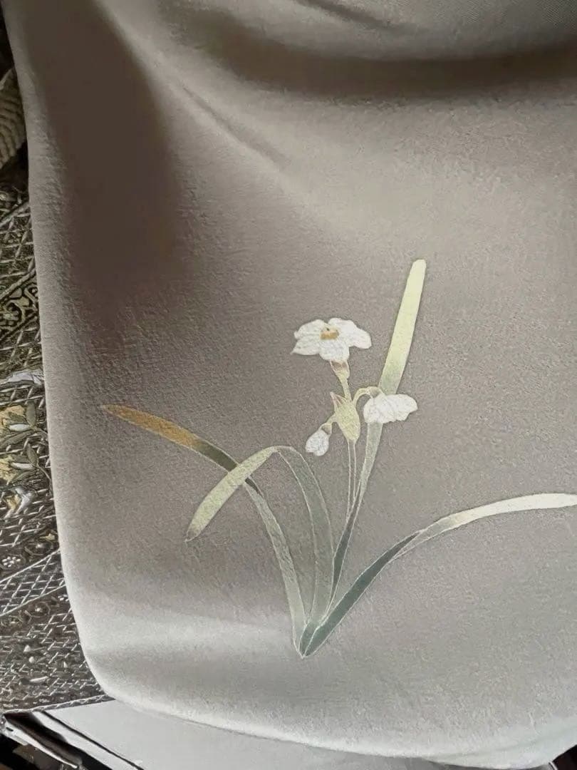 【訪問着】京加賀友禅　松本健一　優美な手描き友禅　亜麻色　＋　身幅直し