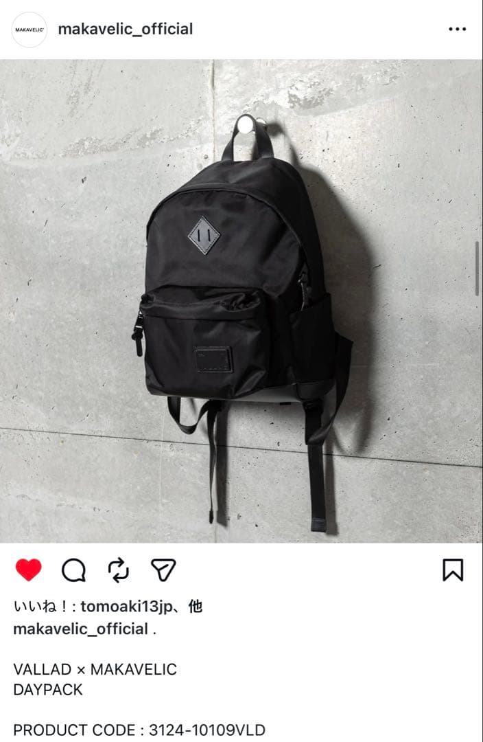 VALLAD × MAKAVELIC DAYPACK リュック
