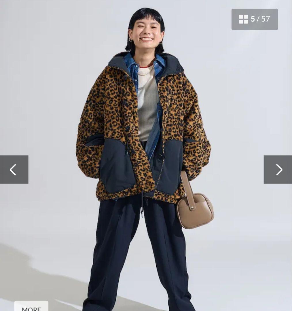 新品 FREAK'S STORE リバーシブル ヒョウ柄 ボアジャケット