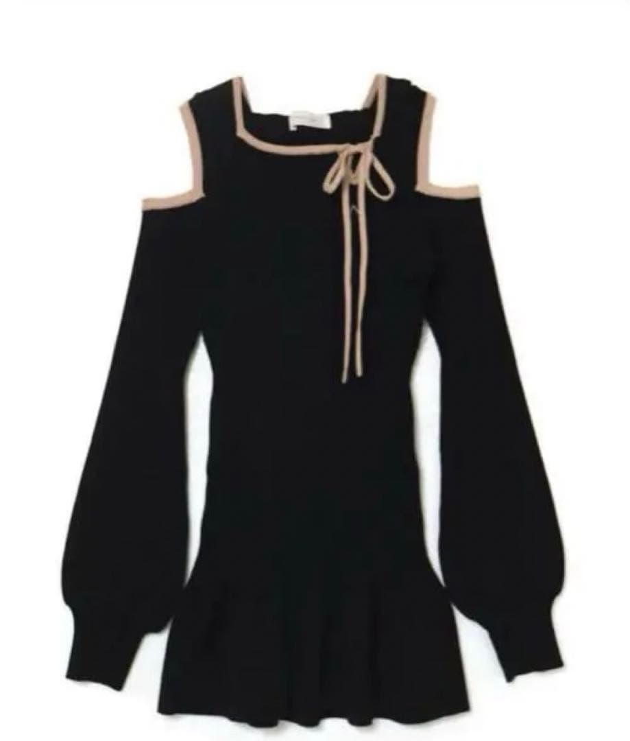 andmary♡Annie ribbon mini dress♡ブラック