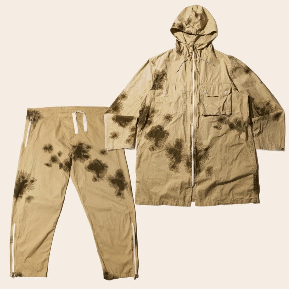 セットアップ リバーシブル 実物ドイツ軍 スノーパーカー ジャケット 後染め