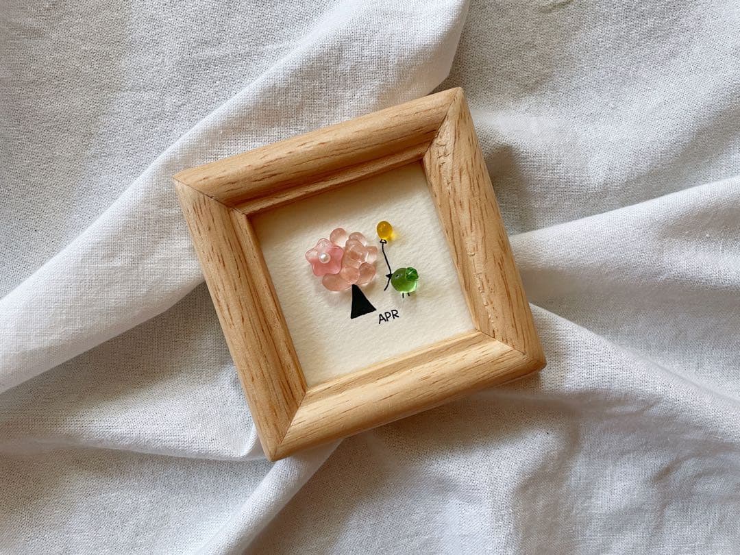 シーグラスアート　オーダー　12ヶ月カレンダー・干支　ミニサイズ