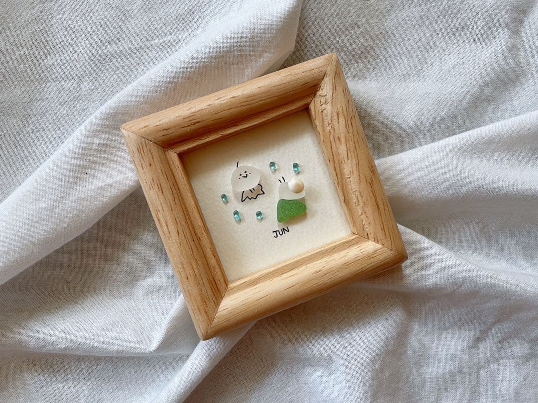 シーグラスアート　オーダー　12ヶ月カレンダー・干支　ミニサイズ