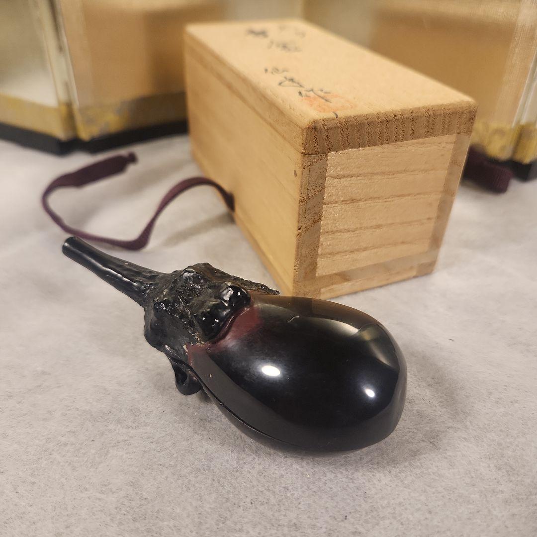 黄*玉様 茶道具　香合　乾漆　茄子