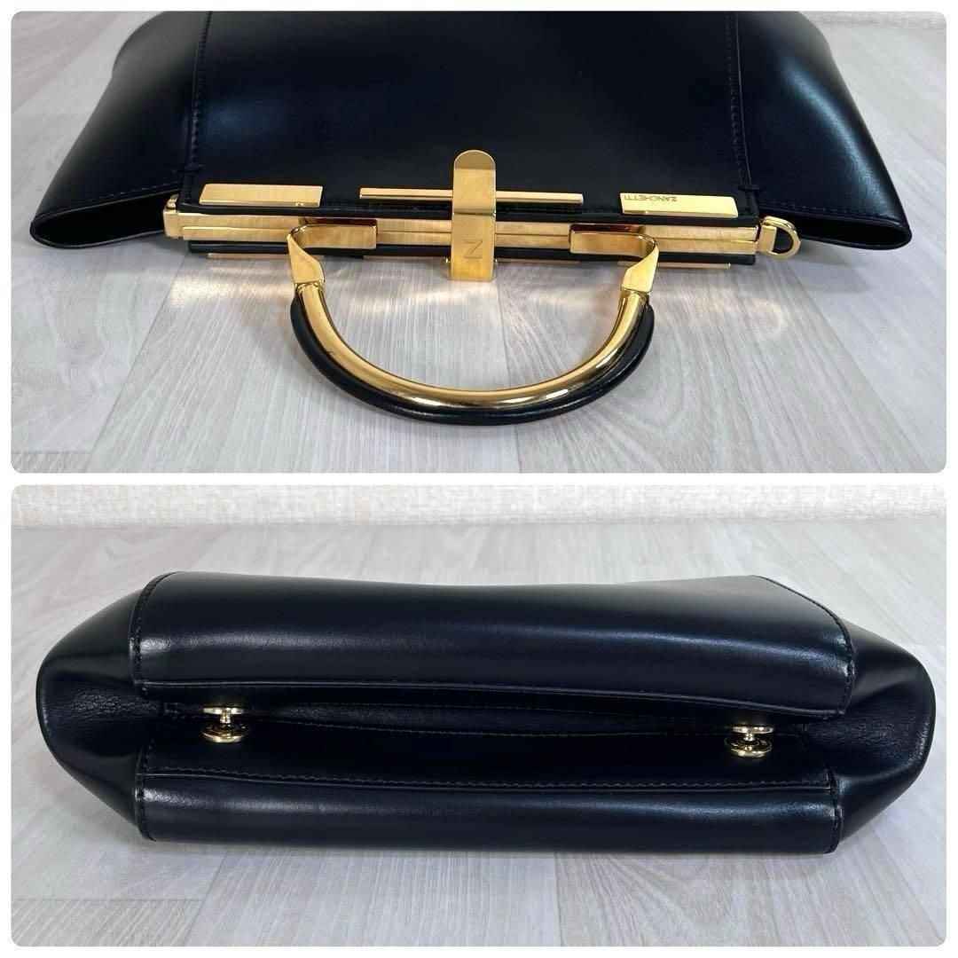 【美品】ザンケッティ　アムレット20　3WAYバッグ　チェーンショルダー　黒