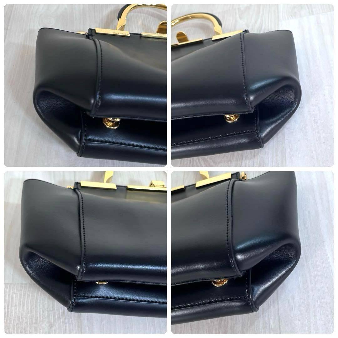 【美品】ザンケッティ　アムレット20　3WAYバッグ　チェーンショルダー　黒