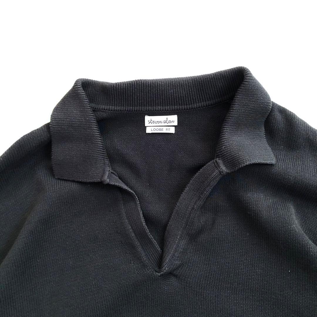 Steven Alan コットン スキッパー ルーズフィット ニット セーター