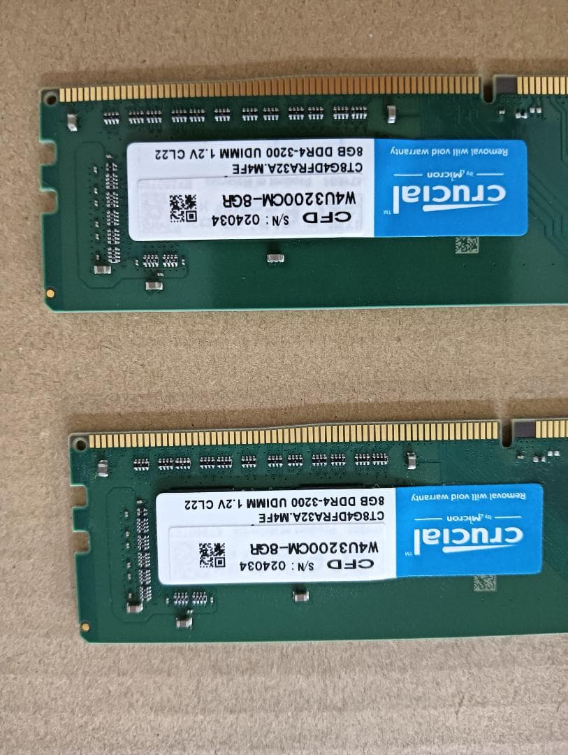 Crucial DDR4 2400MHz 8GB×2 メモリ 超美品
