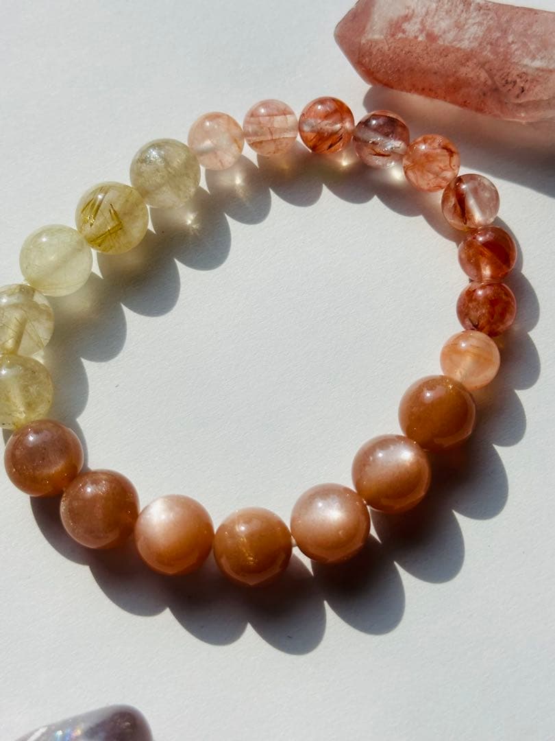 ユニドロブレスレット　C オレンジ系　内周16.5センチ