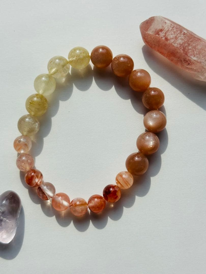 ユニドロブレスレット　C オレンジ系　内周16.5センチ