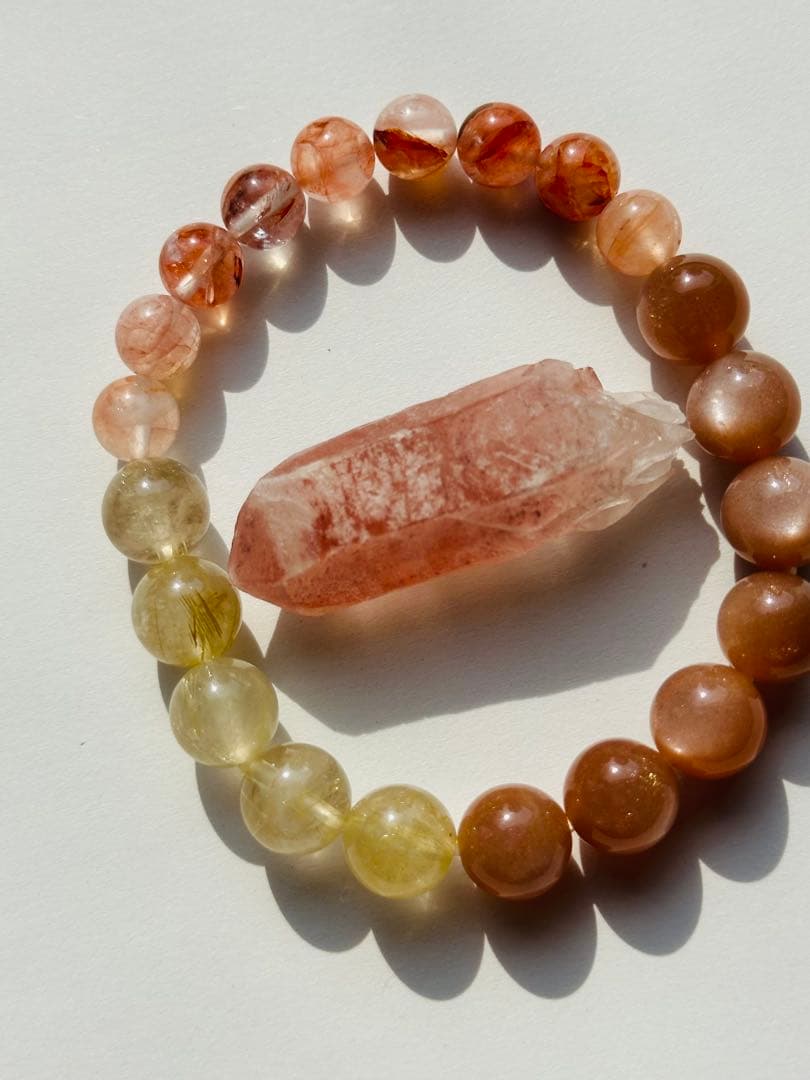 ユニドロブレスレット　C オレンジ系　内周16.5センチ