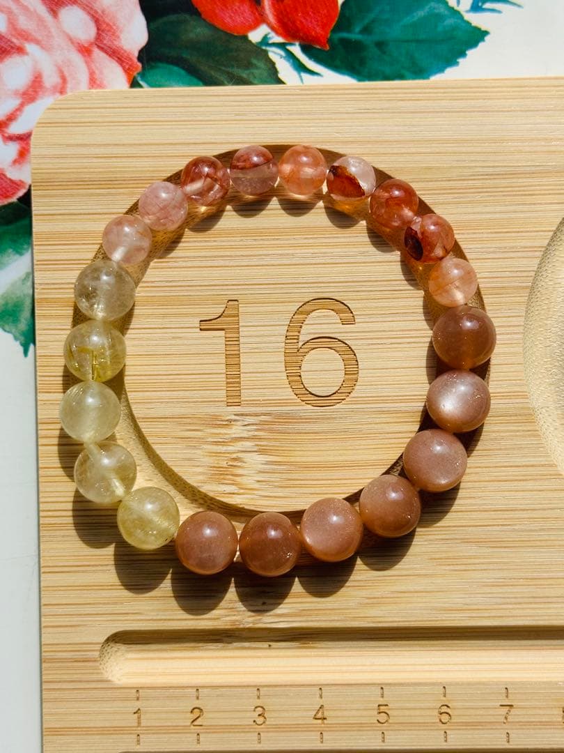 ユニドロブレスレット　C オレンジ系　内周16.5センチ