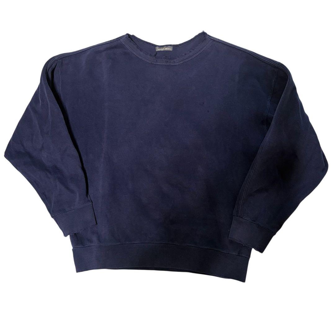 80s 筆タグ　ISSEY MIYAKE スウェット　バックロゴ　ネイビー