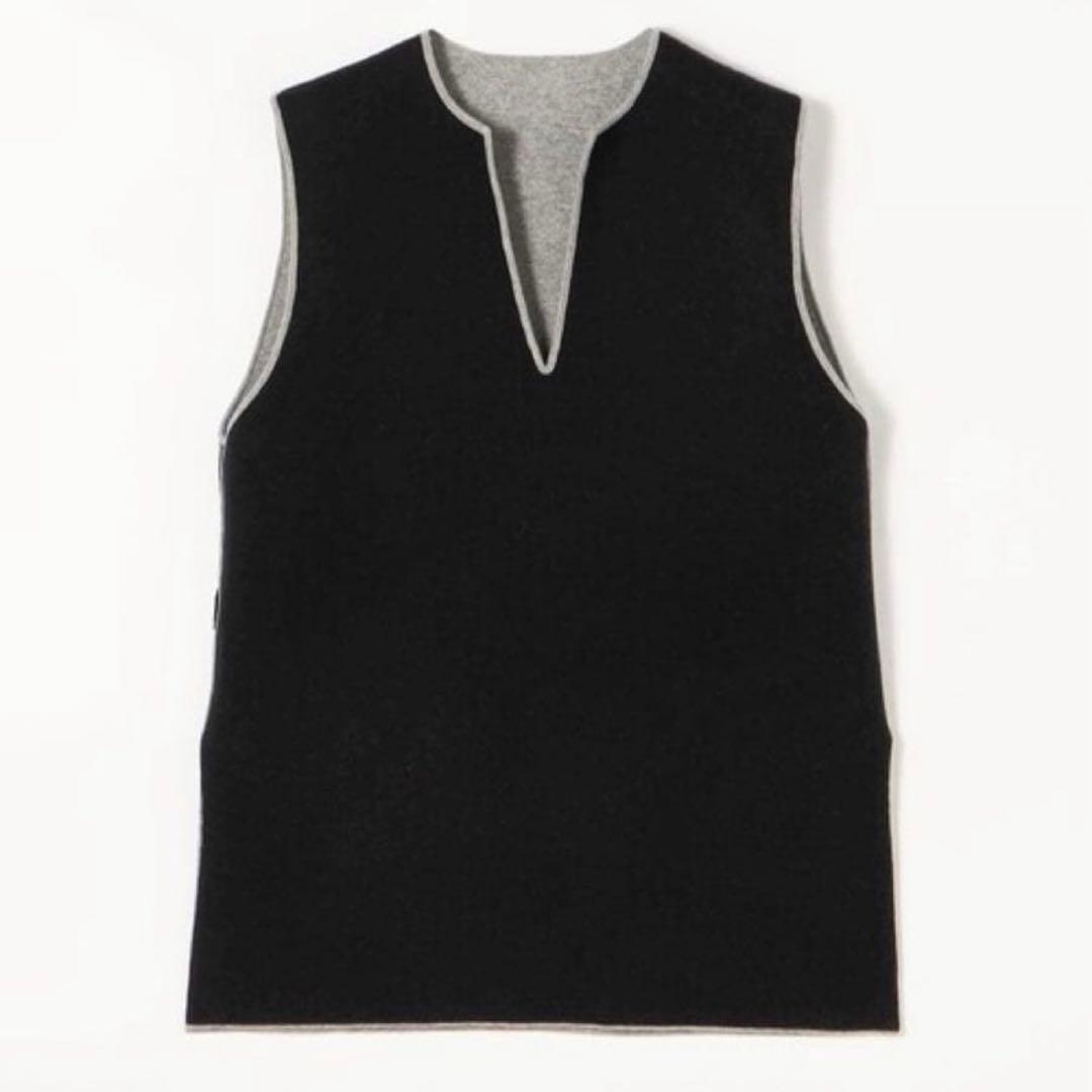 【美品】人気 CABaN ウールカシミヤ リバーシブル チュニック ベスト