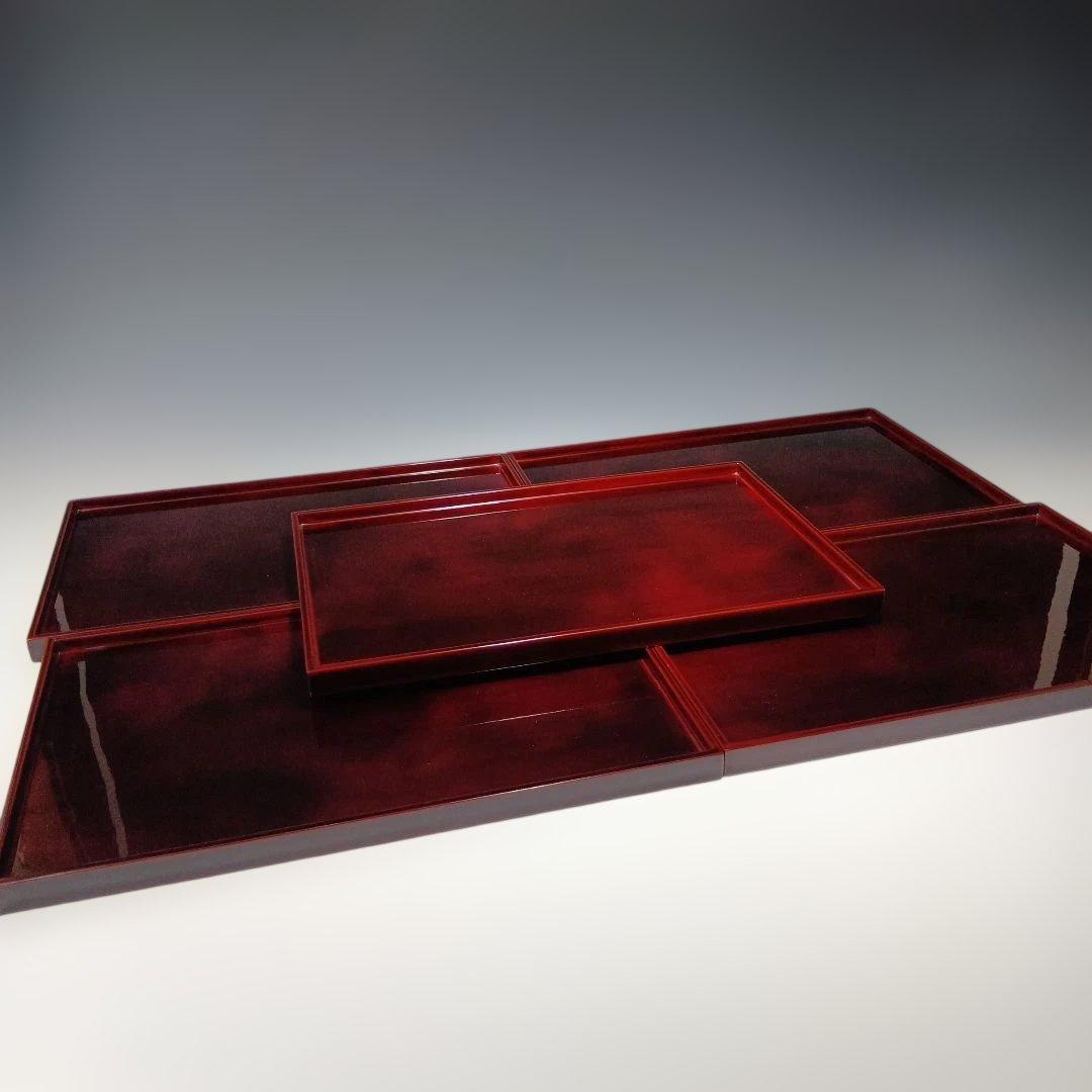 輪島塗　光栄堂　点心盆5枚　共箱