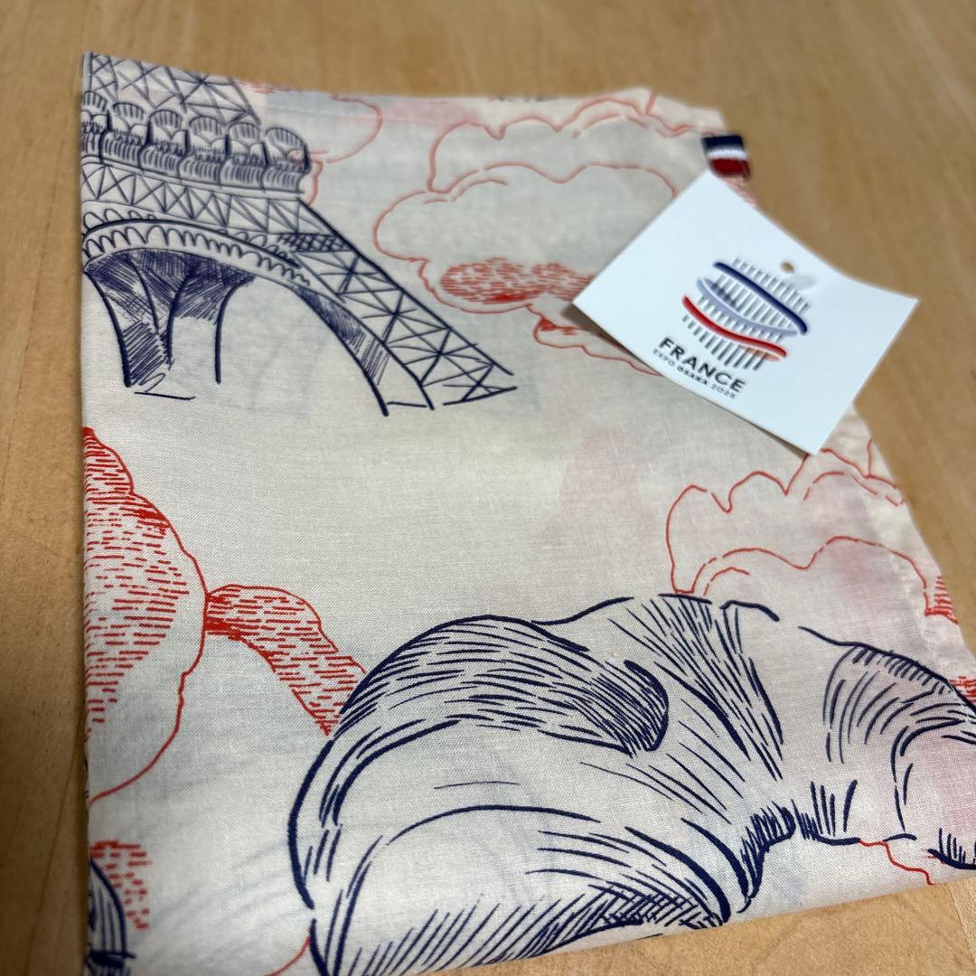 新品　未使用　大阪関西万博　フランス　ハンカチ　スカーフ　フランス館　万博限定