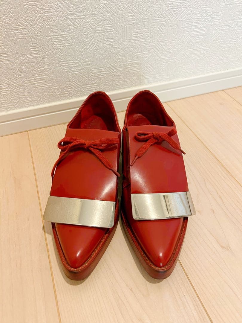 MARNI REDメタルプレート キルトタン Oxford shoes