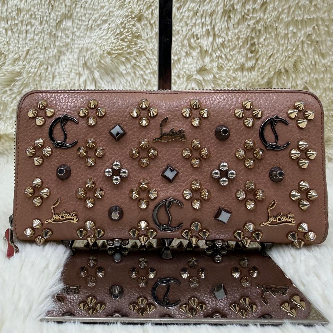 ✨美品✨ クリスチャンルブタン 長財布 パネトーネ レザー ピンクベージュ