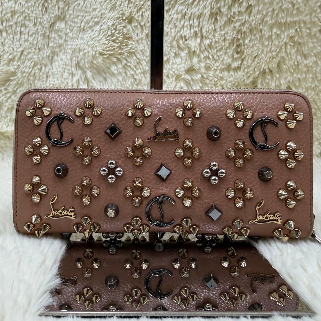 ✨美品✨ クリスチャンルブタン 長財布 パネトーネ レザー ピンクベージュ