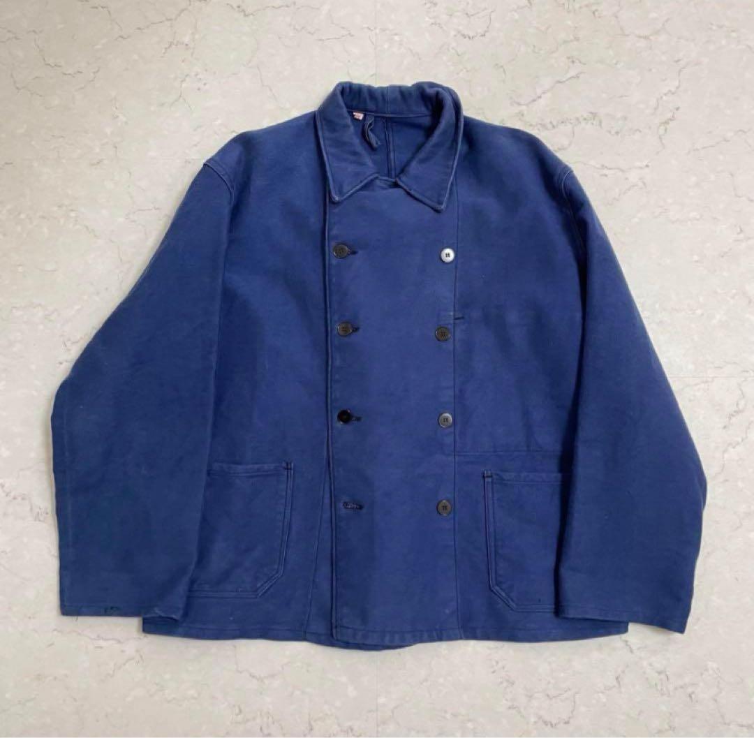 【希少】 50s モールスキン ジャケット ダブル ブレスト　フレンチ