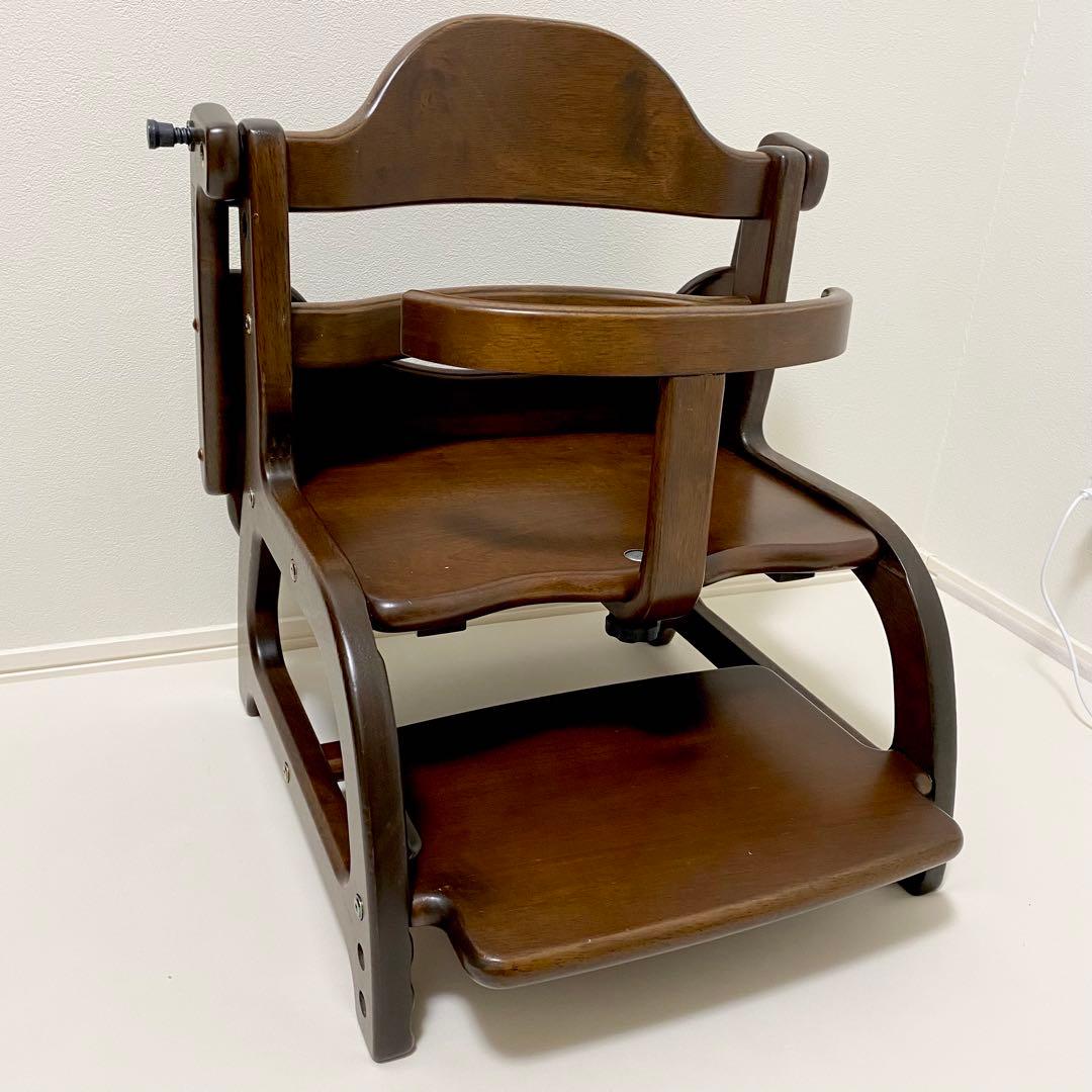 大和屋　すくすくローチェアⅡ テーブル・ガード付き　ベビーチェア　ダークブラウン