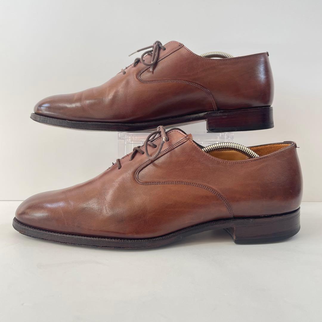 美品 グレンソン 33377 フットマスター プレーントゥ 茶レザー 27.5㌢