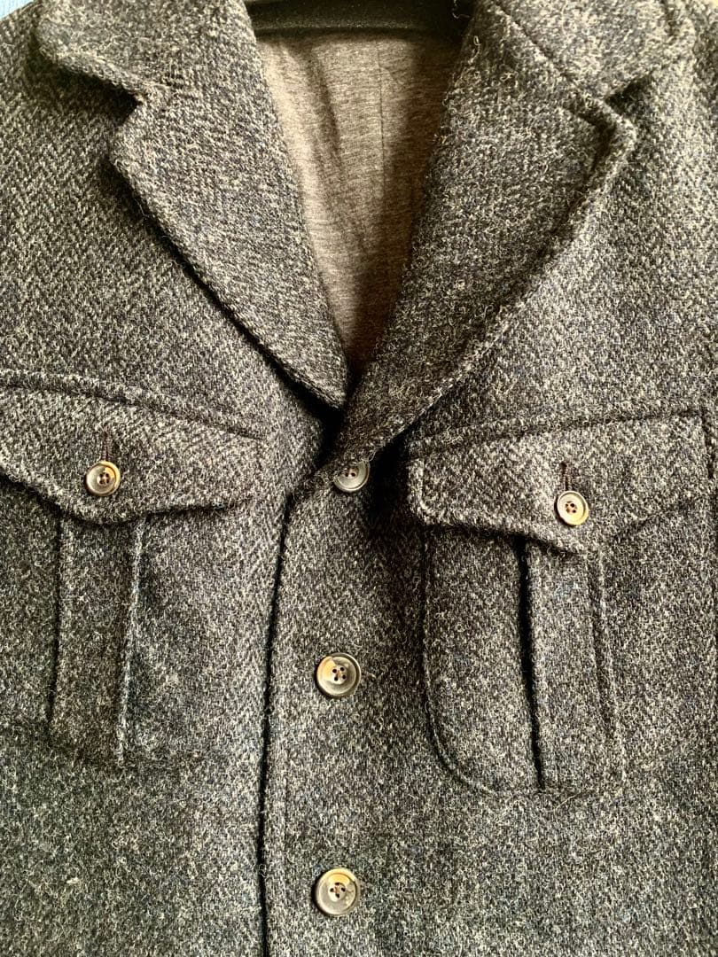 値下げ中　断捨離45r ウールツイードジャケット　ヘリンボーン