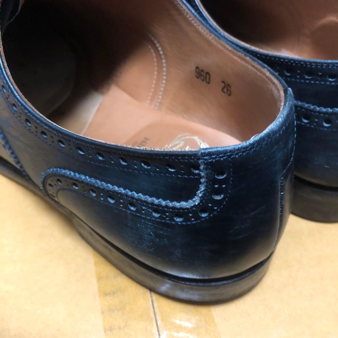 スコッチグレイン インペリアルⅢ ネイビー　レザーシューズ