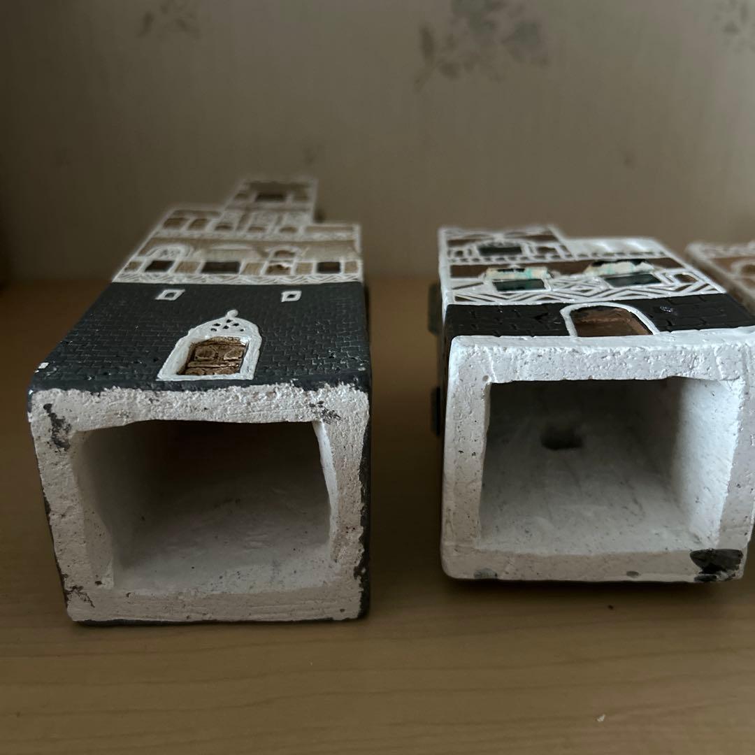 イエメン建物　インテリアオブジェ4点セット