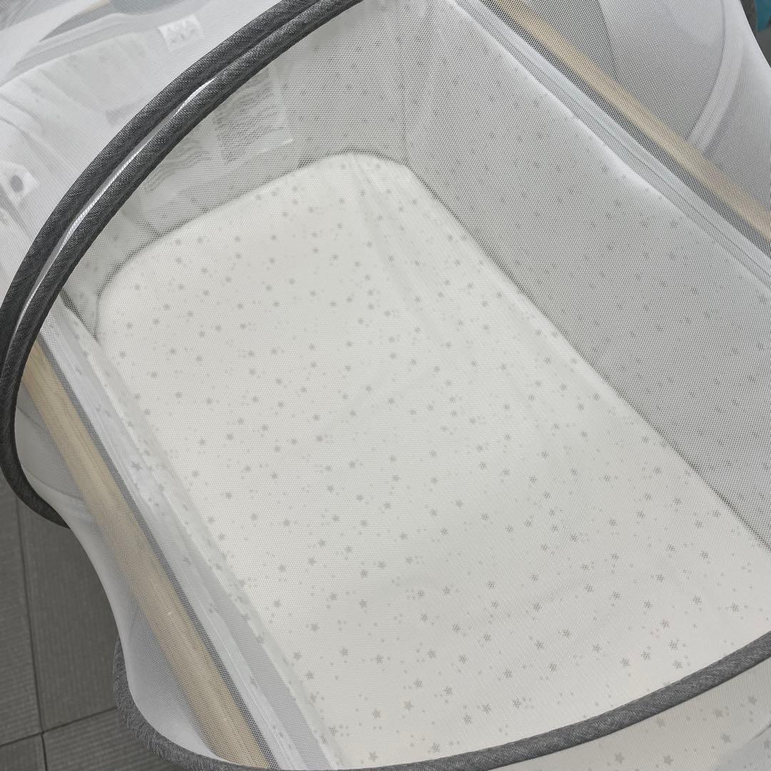 HZDMJ メッシュサイド ベビーベッド グレー