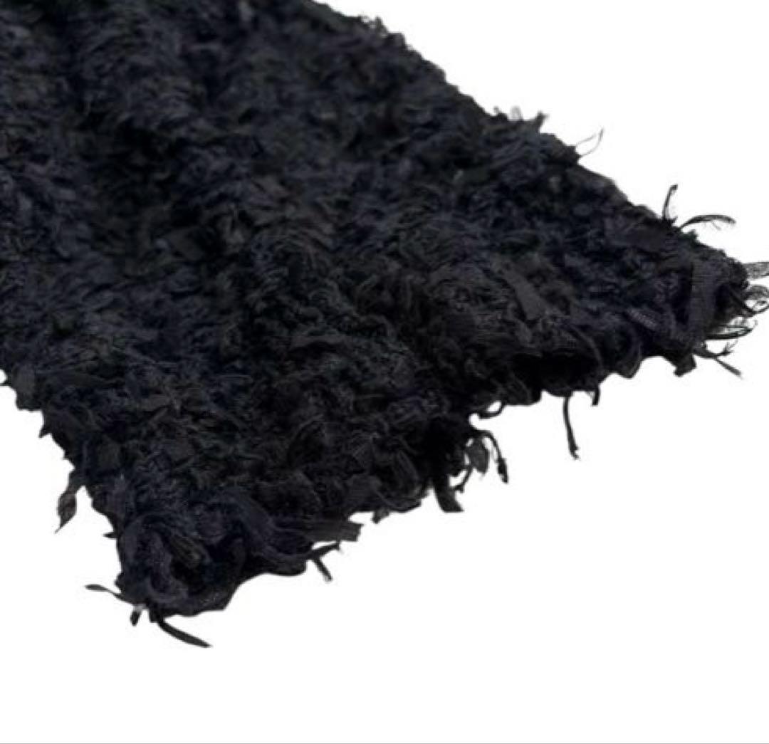 【美品】Drawerドゥロワー テープヤーン カーディガン 黒 2 シルク