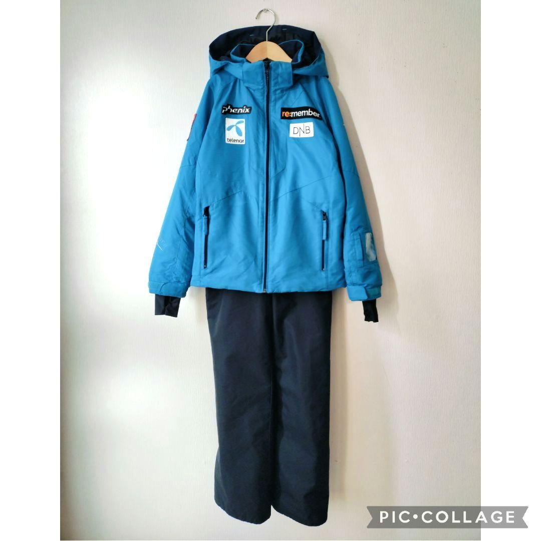 【美品】PHENIX アルペンモデル スキーウェア 150 男の子 青黒 上下