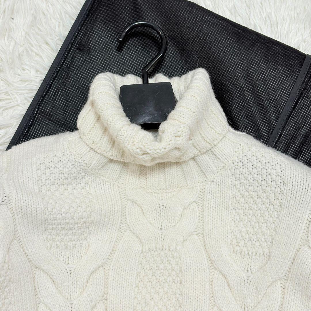 美品✨ L相当 アルパカ混 エンポリオアルマーニ 極太 ケーブルニット セーター