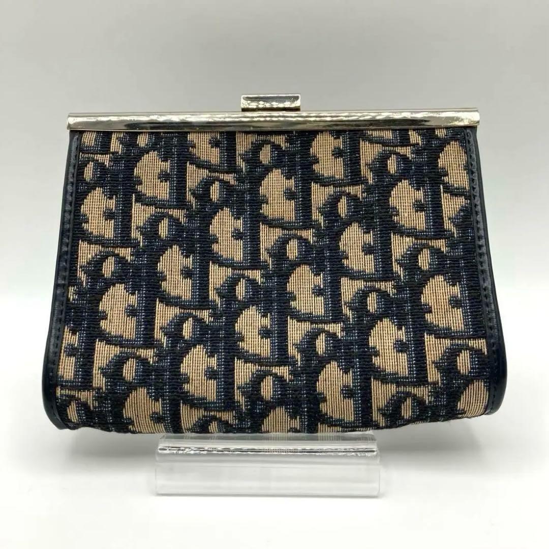 ✨美品✨ディオール トロッター柄 がま口 80年代ヴィンテージ ネイビー